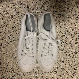 muji water repellant white sneakers